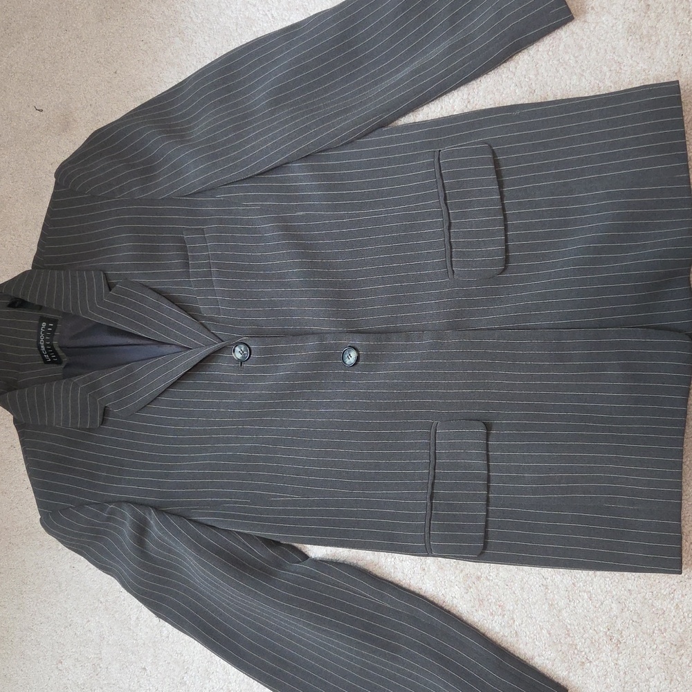 Liz Claiborne Grey Pinstriped Blazer